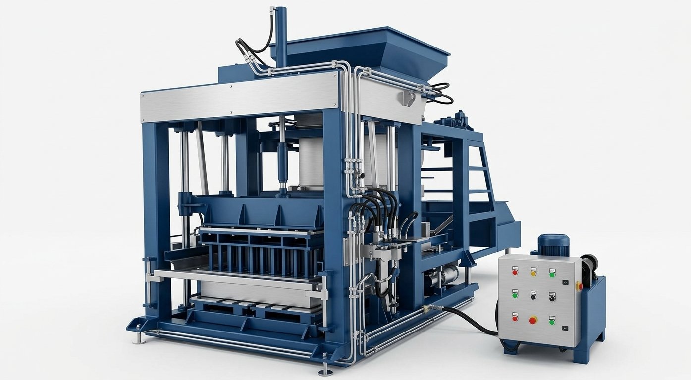 Semi-Automatic Block & Paver Machine, 4 Blocks per Cycle