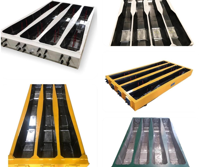 Four-cavity concrete sleeper moulds