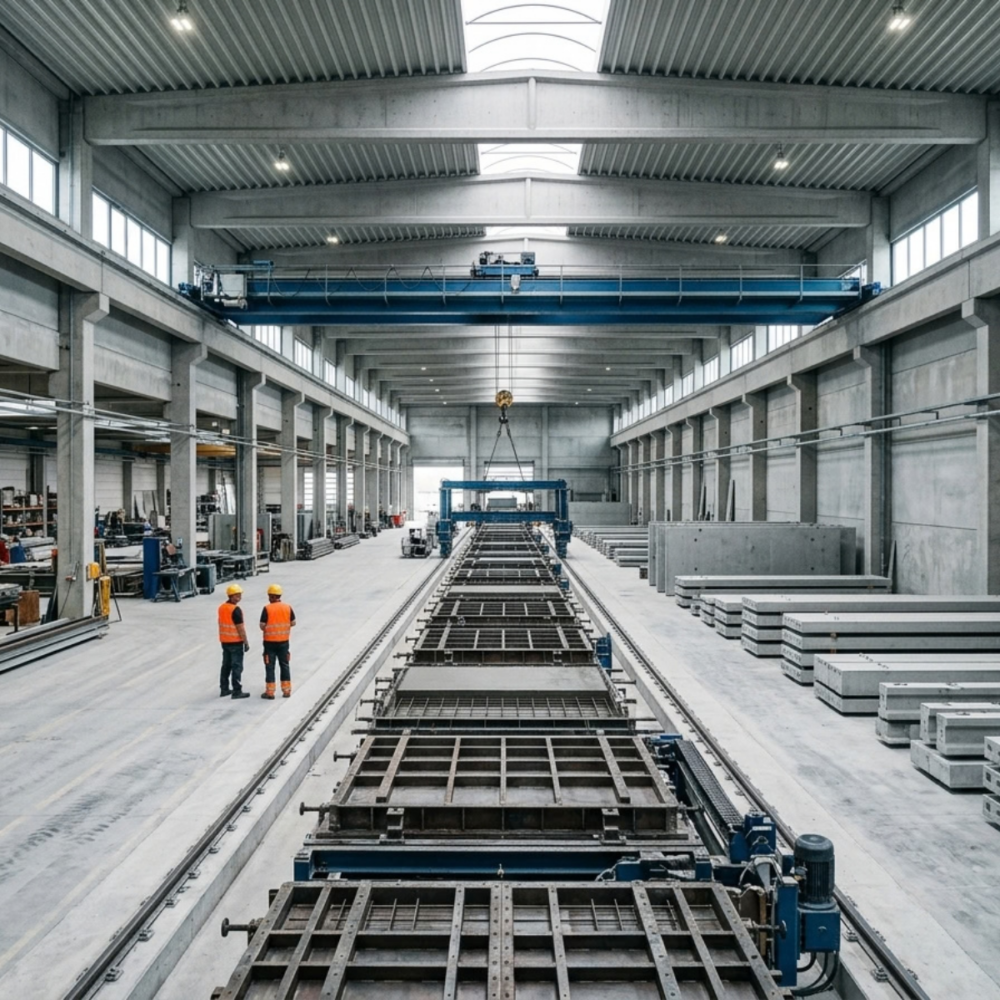 precast concrete product production plant